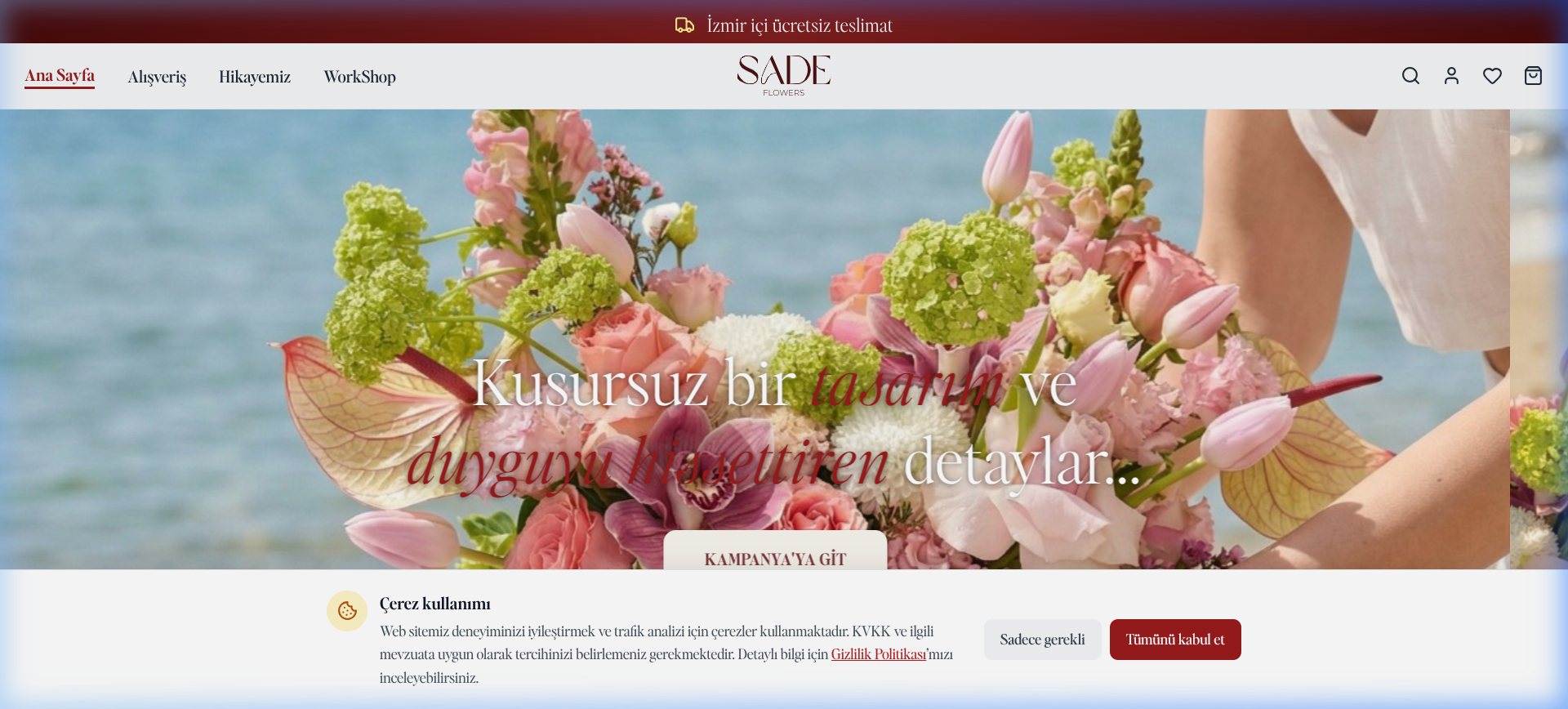 Sade Flowers Mağaza Ekran Görüntüsü